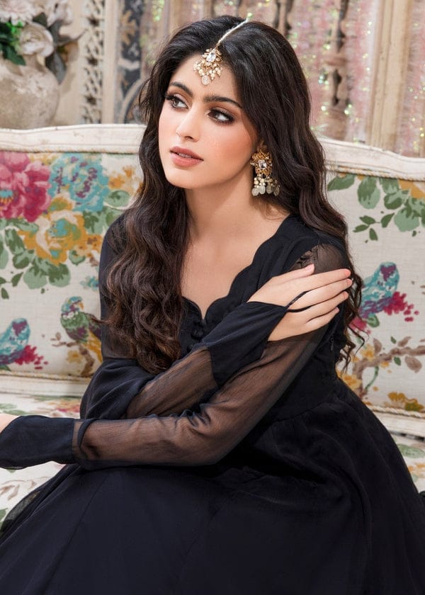 JET BLACK FROCK 2PC STITCHED