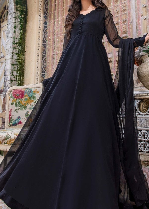 JET BLACK FROCK 2PC STITCHED