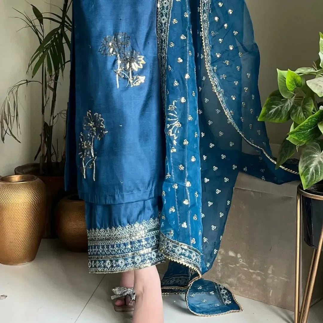 Midnight Blue 3Pc Stitched