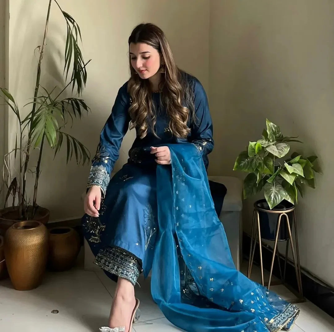 Midnight Blue 3Pc Stitched